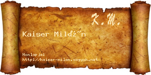 Kaiser Milán névjegykártya